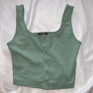green crop top